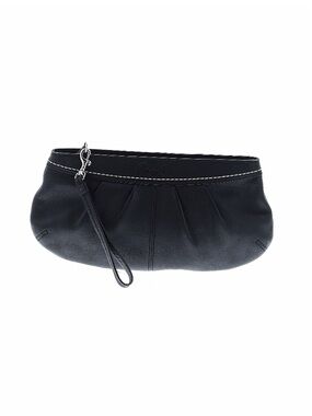 Coach Soho Pleated Black Leather Wristlet Clutch EUC